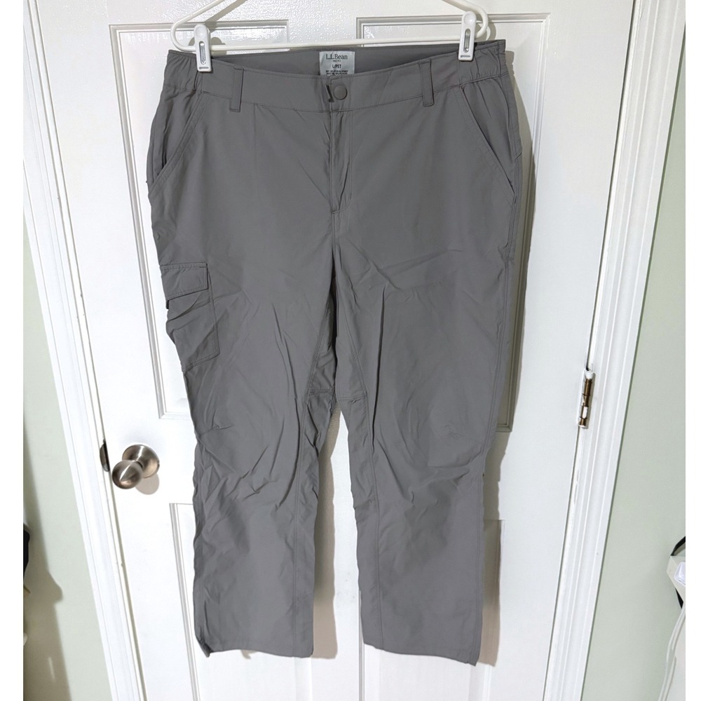 LL‎ Bean Vista Camp Pants Gray Womens Large Petite Hiking Cargo Outdoor 513594